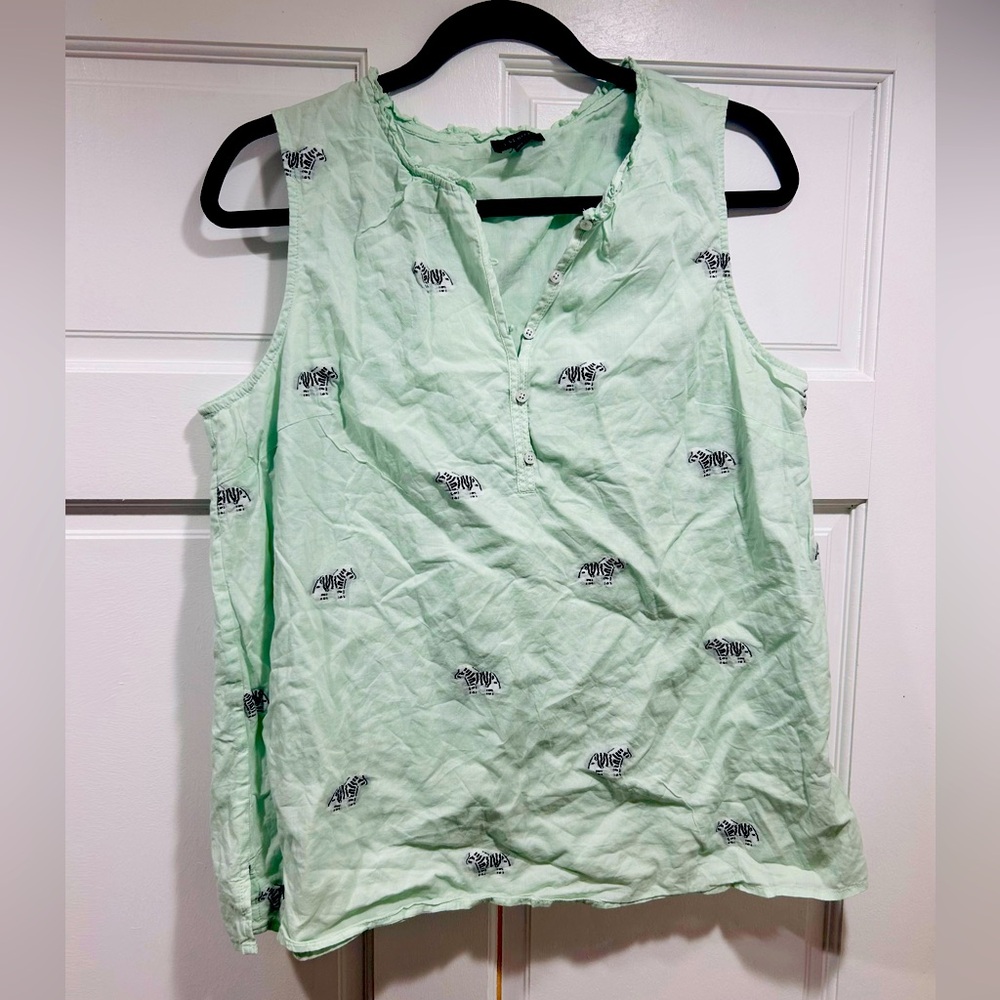Talbots printed tank top blouse L
